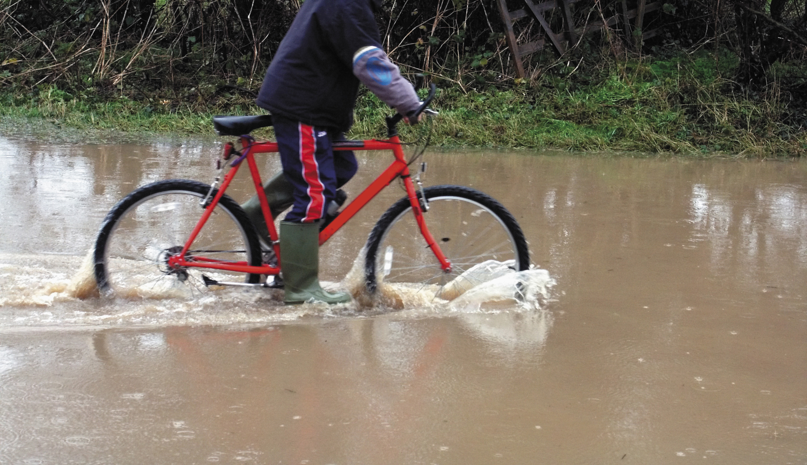 bike in flood