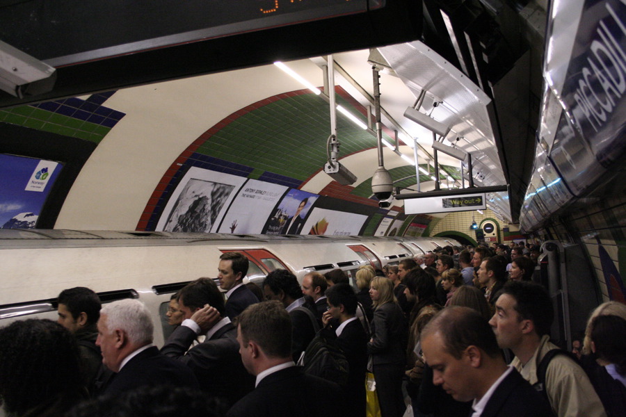 Over crowded tube platform London