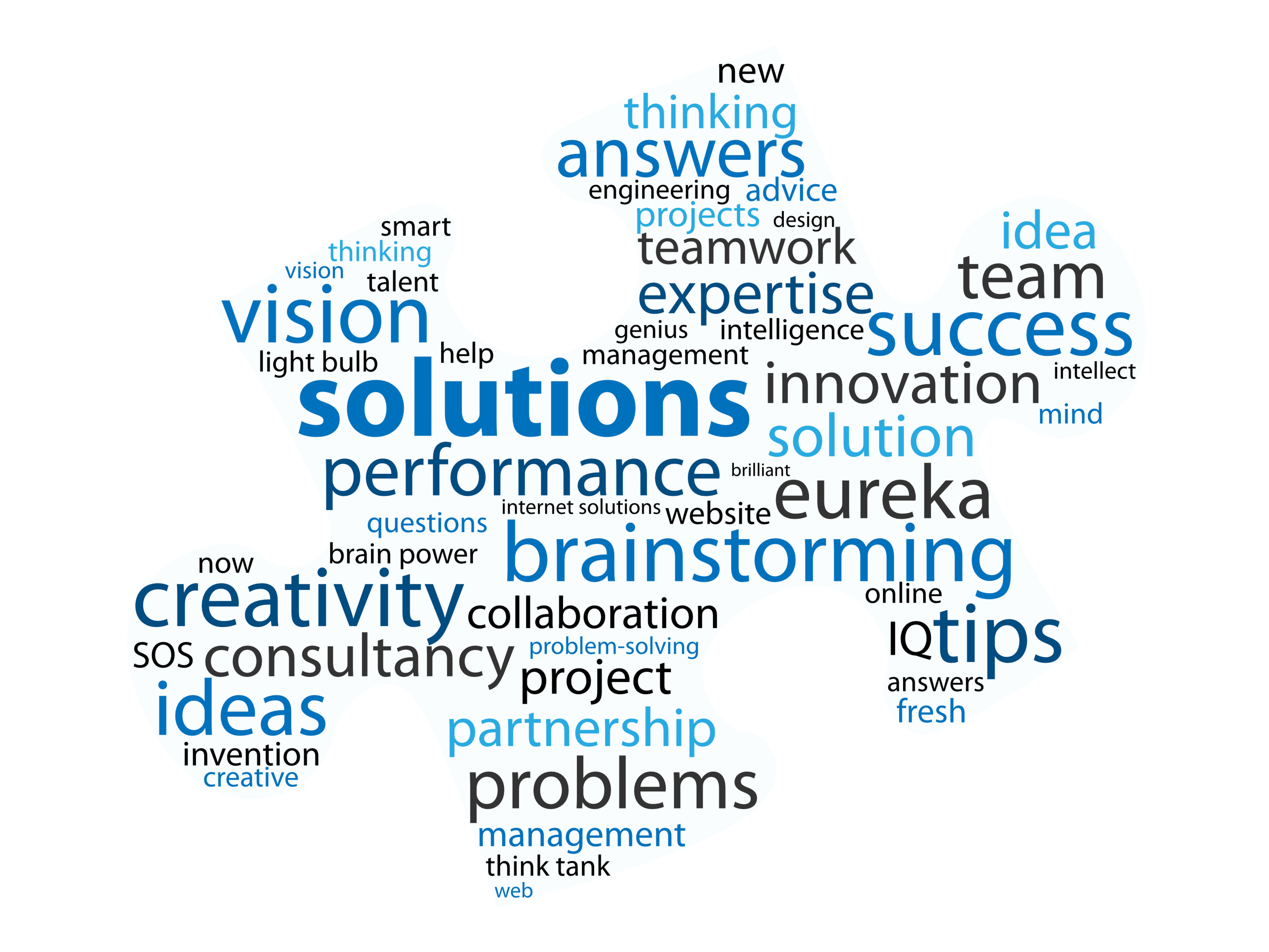 Solution and business words jigsaw