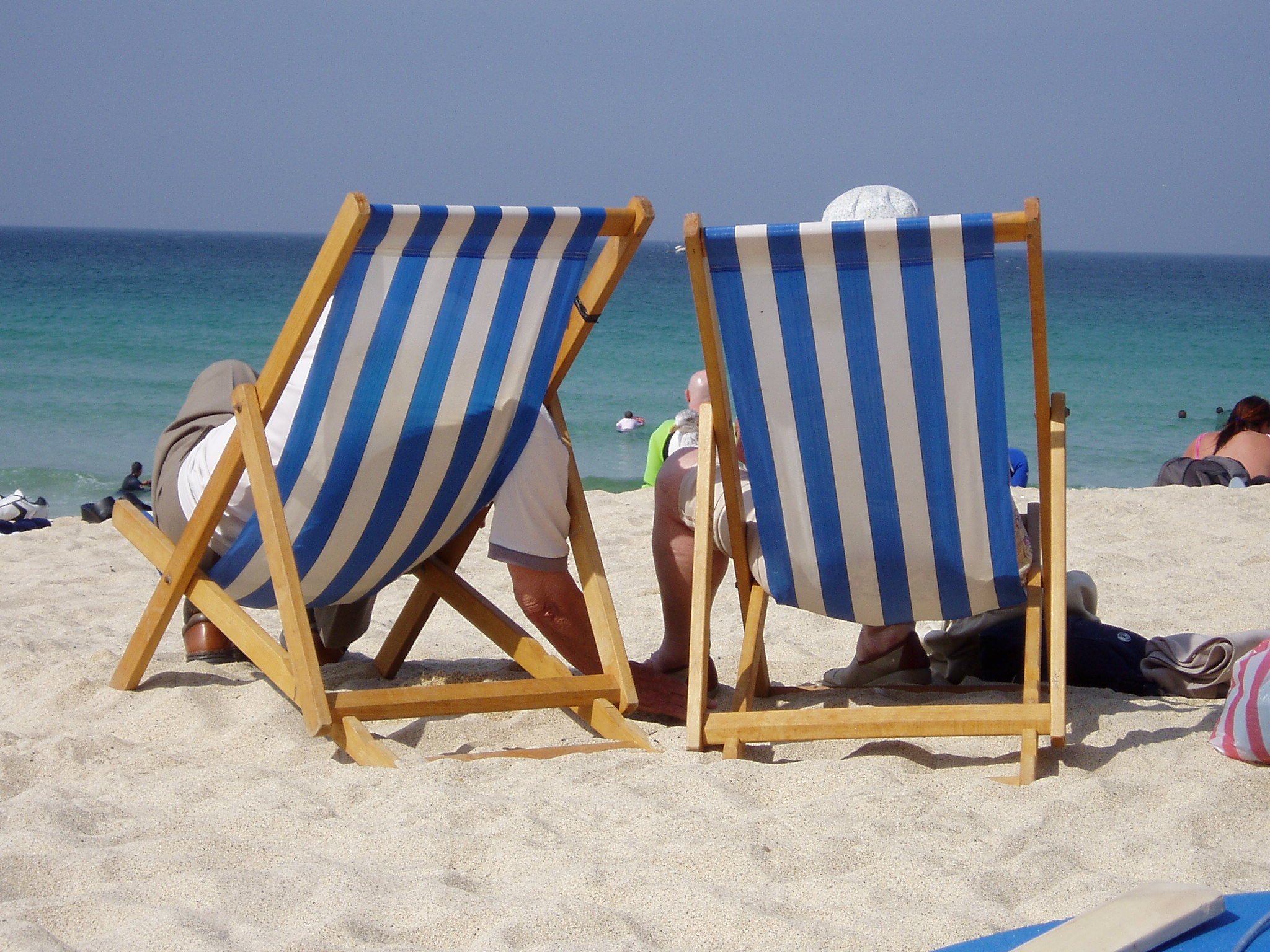 deck chairs at the seaside